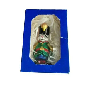 Rip Squeak PEACE medium Blown Glass Mouse Ornament Flawed 367 Of 500 Made